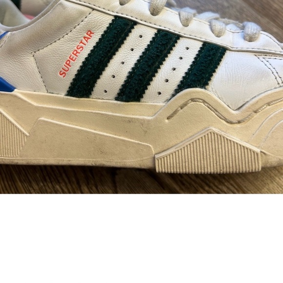 Adidas White Sneakers with Green Stripes - Picture 6 of 7